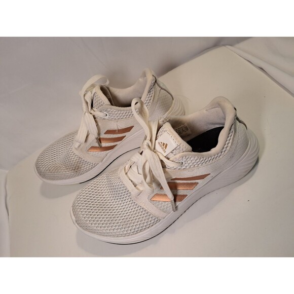 Adidas Edge Lux 3 Shoes Low Top Athletic Running Sneakers Women's 7.5 White Gold - Picture 4 of 8